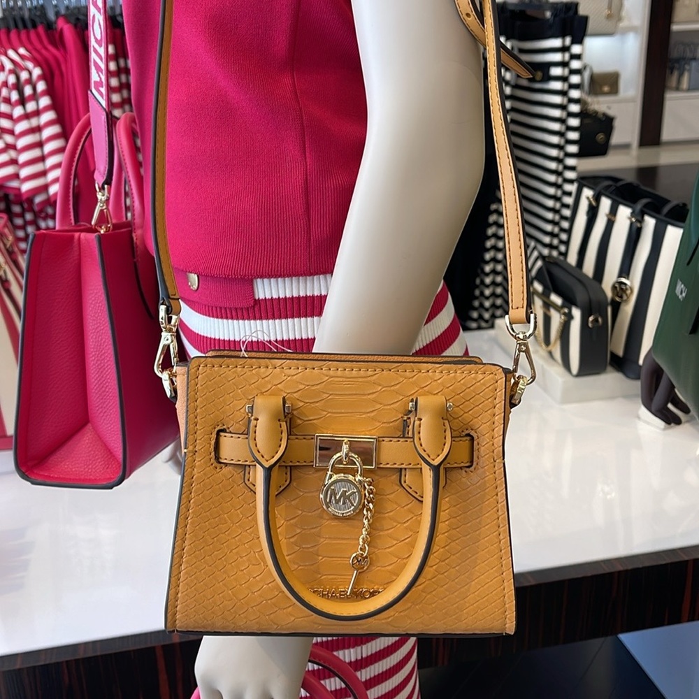 Michael Kors Hamilton XS Satchel Handbag Xbody Crossbody Leather Cider 
NWT - Picture 16 of 16